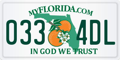 FL license plate 0334DL