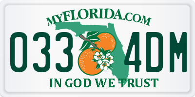 FL license plate 0334DM