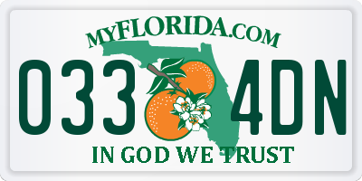 FL license plate 0334DN