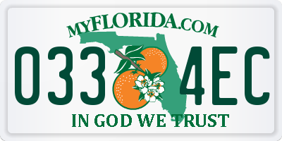 FL license plate 0334EC