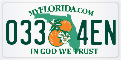 FL license plate 0334EN