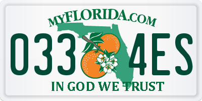 FL license plate 0334ES