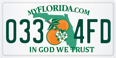 FL license plate 0334FD
