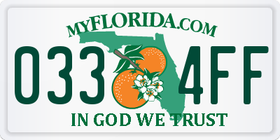 FL license plate 0334FF