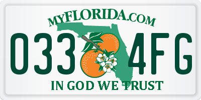 FL license plate 0334FG