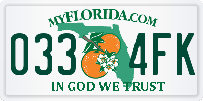 FL license plate 0334FK