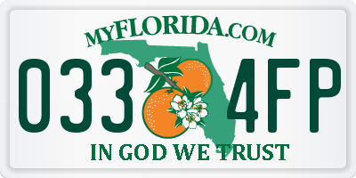 FL license plate 0334FP
