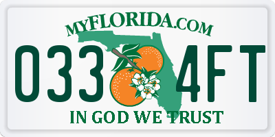 FL license plate 0334FT