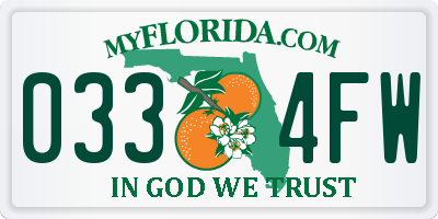 FL license plate 0334FW