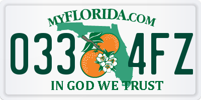 FL license plate 0334FZ
