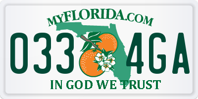 FL license plate 0334GA
