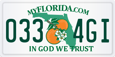 FL license plate 0334GI