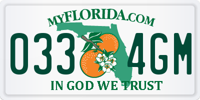 FL license plate 0334GM