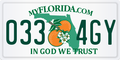 FL license plate 0334GY