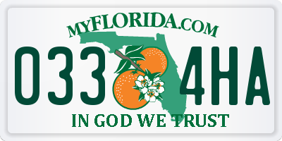 FL license plate 0334HA