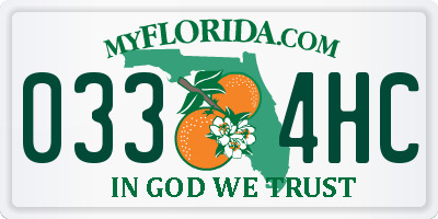 FL license plate 0334HC