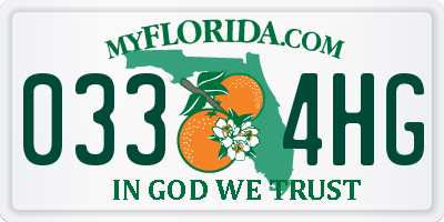 FL license plate 0334HG