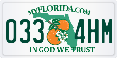 FL license plate 0334HM