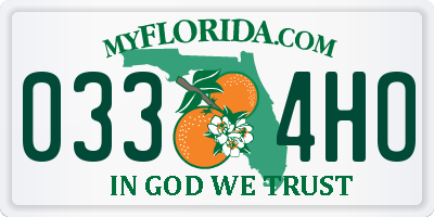 FL license plate 0334HO