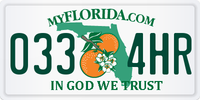 FL license plate 0334HR