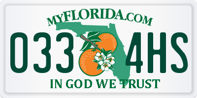 FL license plate 0334HS