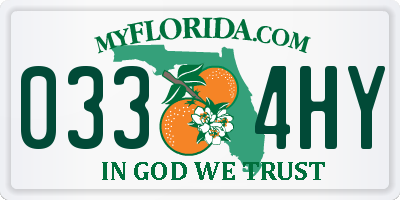 FL license plate 0334HY