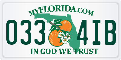 FL license plate 0334IB