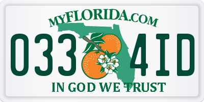 FL license plate 0334ID