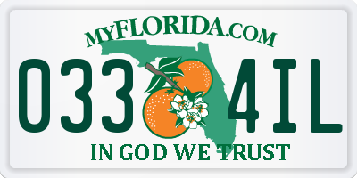 FL license plate 0334IL