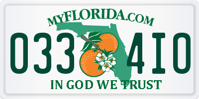 FL license plate 0334IO