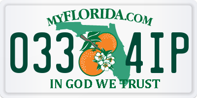 FL license plate 0334IP