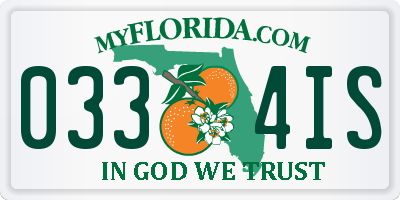 FL license plate 0334IS