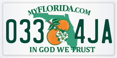 FL license plate 0334JA
