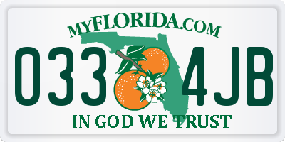 FL license plate 0334JB
