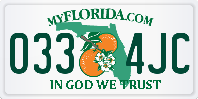 FL license plate 0334JC