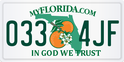 FL license plate 0334JF