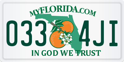 FL license plate 0334JI