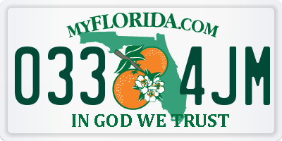 FL license plate 0334JM