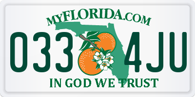FL license plate 0334JU