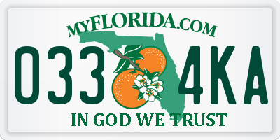 FL license plate 0334KA