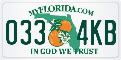 FL license plate 0334KB