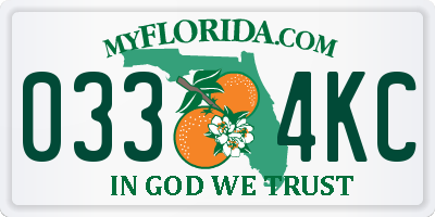 FL license plate 0334KC