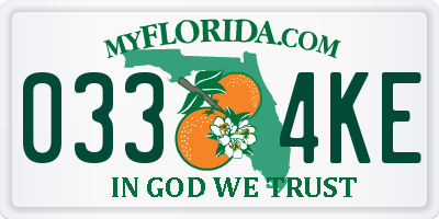 FL license plate 0334KE