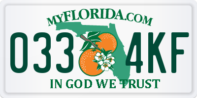 FL license plate 0334KF