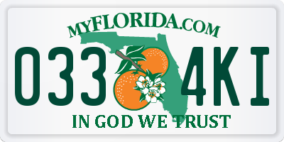 FL license plate 0334KI