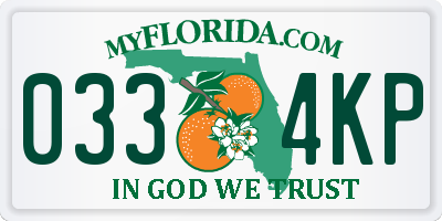 FL license plate 0334KP