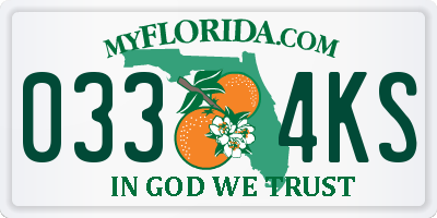 FL license plate 0334KS