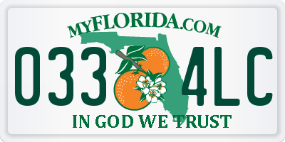 FL license plate 0334LC