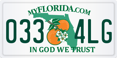 FL license plate 0334LG