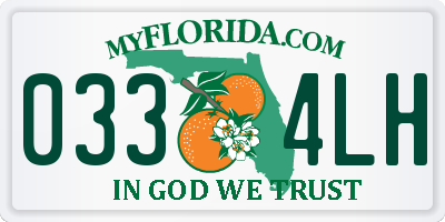 FL license plate 0334LH